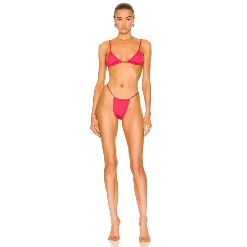 Aexae Gathered Bikini Bottom In Pink - Picture 4 of 4